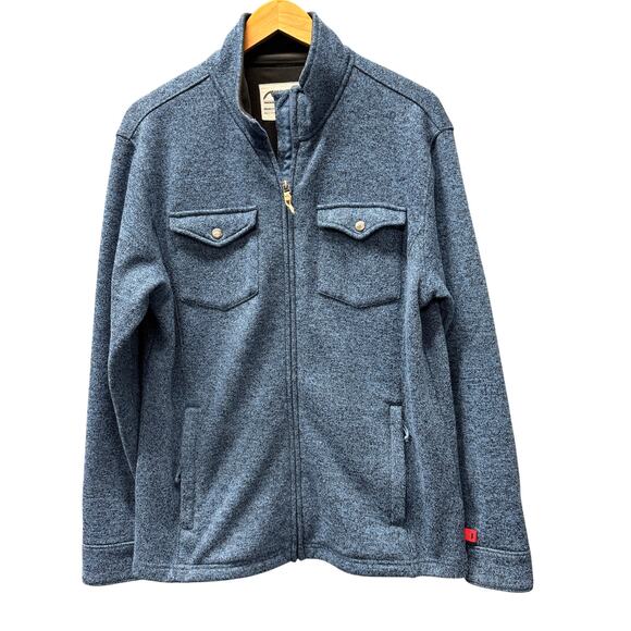 Mountain Khakis Jacket Mens Medium Blue Full Zip Old Faithful Sweater Knit - Picture 1 of 9